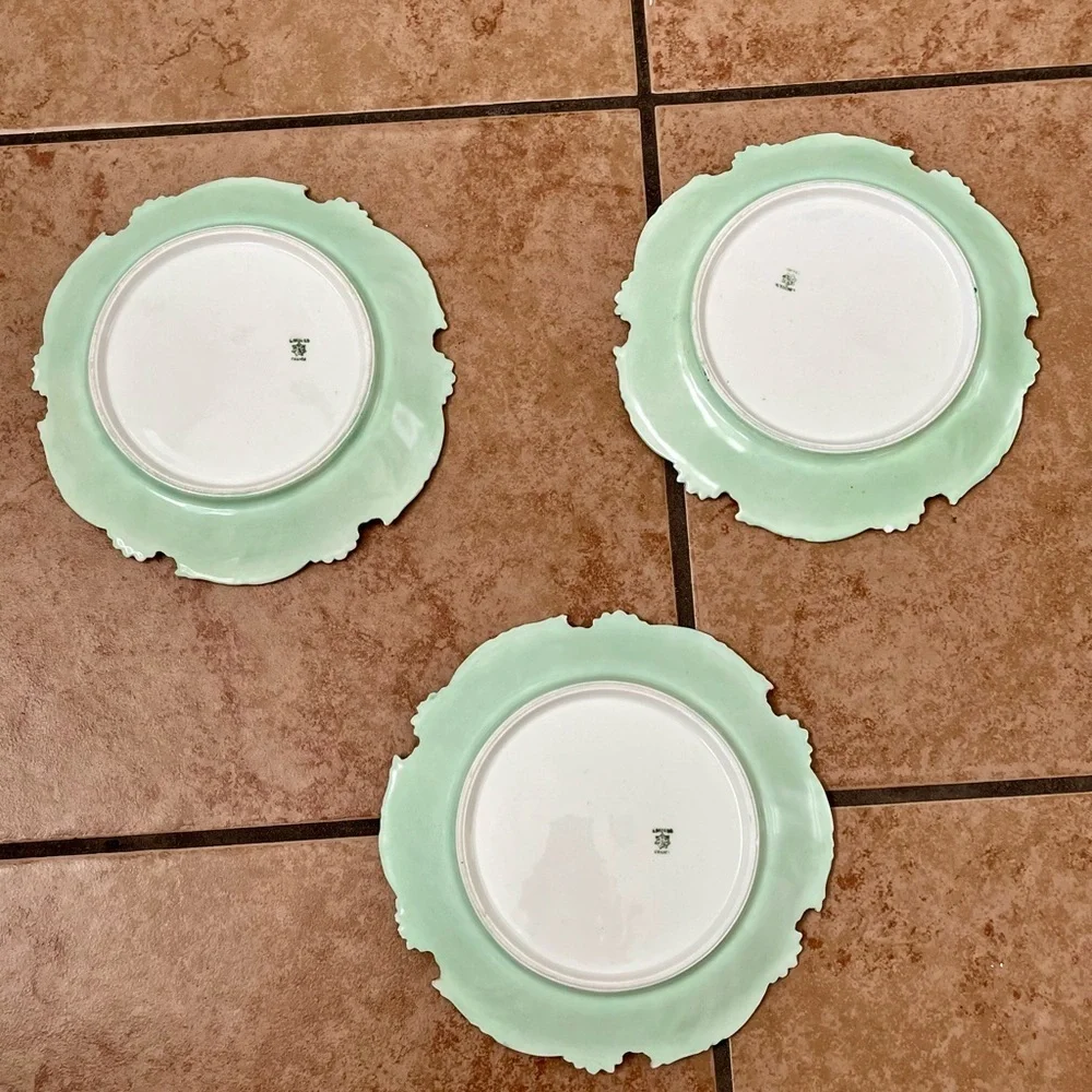 Vintage French Limoges Porcelain Monogrammed Plates 3